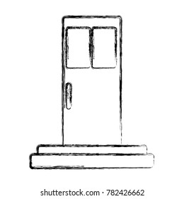 Door with stairs