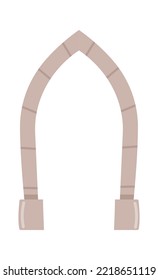 Ilustración plana en arco de piedra de la puerta