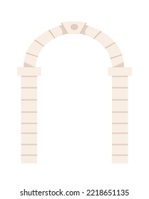 Ilustración plana en arco de piedra de la puerta