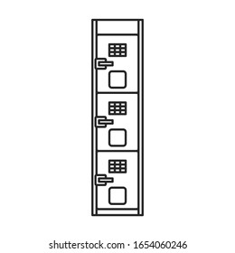Türen der Vektorillustration des Speichers Symbol.Umrisssymbol der Vektorillustration einzeln auf weißem Hintergrund der Speichertür .
