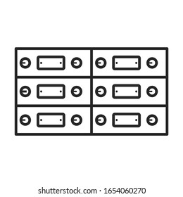 Door of storage vector icon.Outline vector icon isolated on white background door of storage .