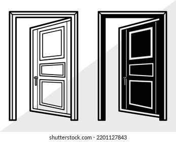 Ilustración de vectores imprimibles SVG de la puerta