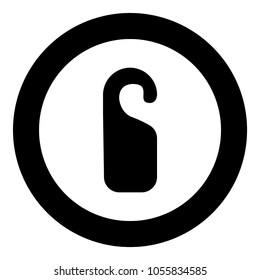 Door tag black icon in circle