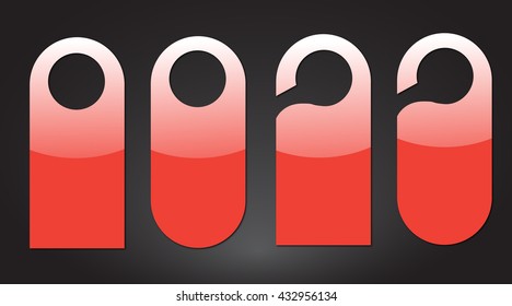 Door tag in different shapes set. Vector art.