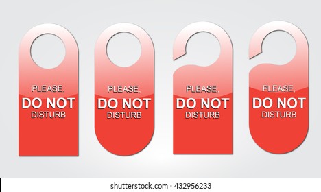 Door tag in different shapes set. Vector art.