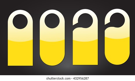 Door tag in different shapes set. Vector art.