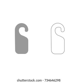 Door tag grey set icon .