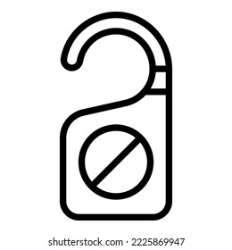 Door tag icon outline vector. Coffee bed. Drink book