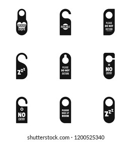 Door tag icon set. Simple set of 9 door tag vector icons for web design on white background