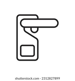 Ilustración del vector de iconos de contorno de etiqueta de puerta