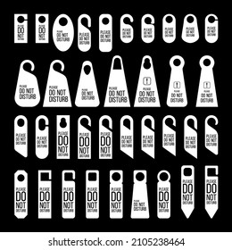 Door tag set on white background. Design template vector. Sale price sticker message. Discount tag badge shape.