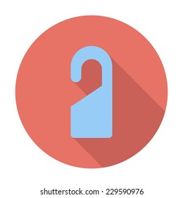 Door tag. Single flat color icon. Vector illustration.