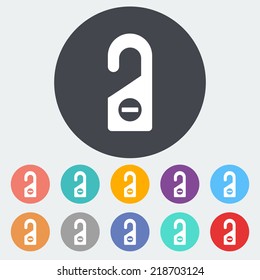 Door tag. Single flat icon on the circle. Vector illustration.