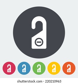 Door tag. Single flat icon on the circle. Vector illustration.