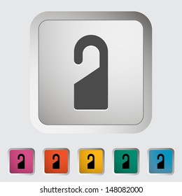 Door tag. Single icon. Vector illustration.