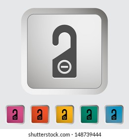 Door tag. Single icon. Vector illustration.
