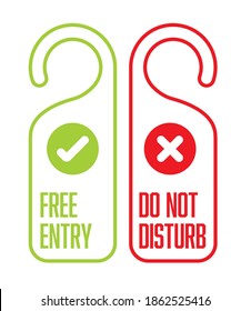 Door tag template - do not disturb and free entry