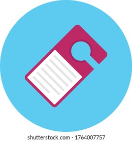 etiqueta de puerta vector color plano 