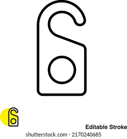 Icono de línea del vector de etiqueta de puerta