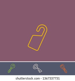 door tag vector line icon.Basic element illustration.door tag vector outline symbol design.Bonus broken key graphic concept