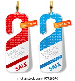 Door tags, labels "Special offer". Vector