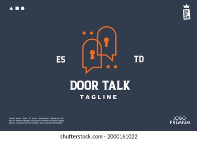 Logo simple de Door Talk para marca y compañía