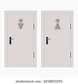 Door with toilet sign women and man