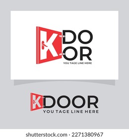 Door Typography With Letter K Logo Design Vector Illustration
