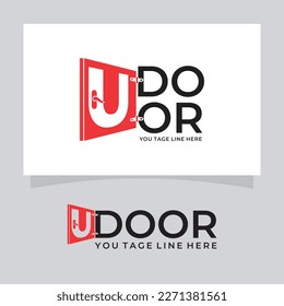 Bildtypografie mit Letter U Logo-Design-Vektorgrafik