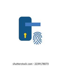 seguridad del icono del vector de huellas digitales de apertura de puertas