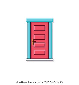 door vector 2d flat color white background