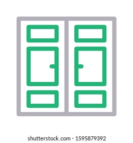 door vector color line icon 