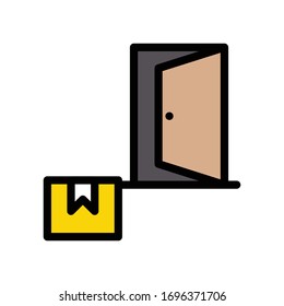 door vector flat color icon 