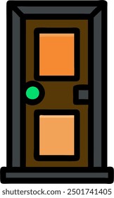 Door vector, house door design. 
