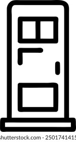 Vector de puerta, diseño de puerta de casa. 
