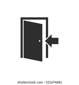 Door vector icon. Black illustration isolated on white background for graphic and web design.