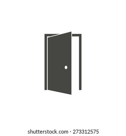 Door - vector icon in black on a white background.