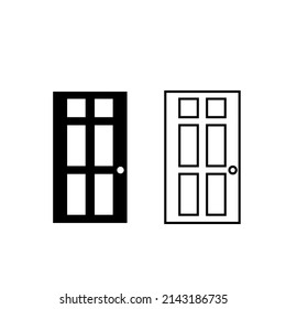 Door vector icon cet. entry illustration sign collection. room symbol. exit logo.