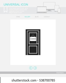Door vector icon. Closed symbol.