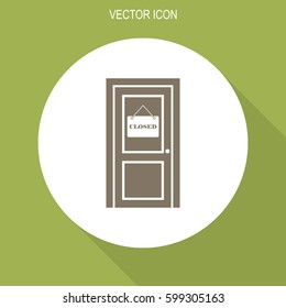 Door vector icon. Closed symbol.
