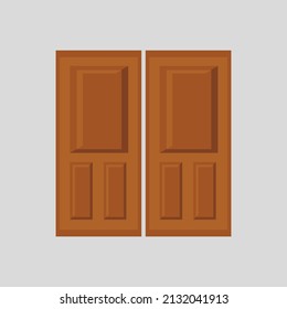 door vector icon. door design with wood pattern