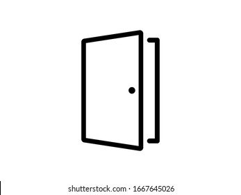 door vector icon. Entrance door, vector graphic illustration of the exit door in a frame.