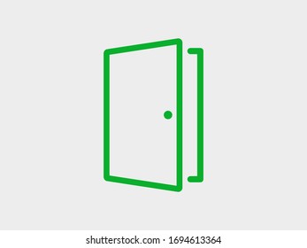 door vector icon. Entrance door, vector graphic illustration of the exit door in a frame.