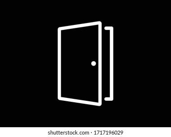 door vector icon. Entrance door, vector graphic illustration of the exit door in a frame.