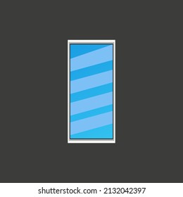 door vector icon. door with glass in the middle