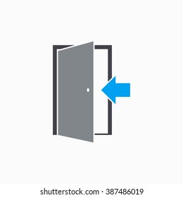 Door   vector icon. Illustration isolated on white  background for graphic and web design.
