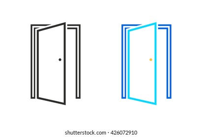 Door    vector icon. Illustration isolated for graphic and web design.