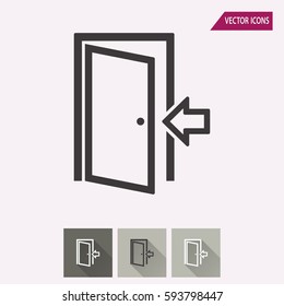 Door vector icon. Illustration isolated for graphic and web design.