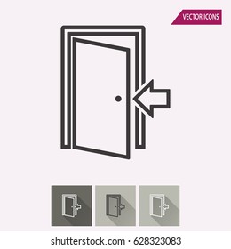 Door vector icon. Illustration isolated for graphic and web design.