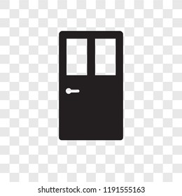 Door vector icon isolated on transparent background, Door transparency logo concept